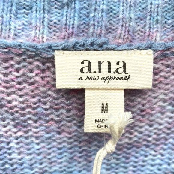 Sweater Blue Pink Cotton Candy Ombre Striped Knit - Picture 9 of 9